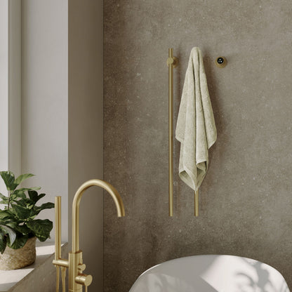 Monaco 2-Bar Electric Towel Warmer with Timer in Brushed Gold