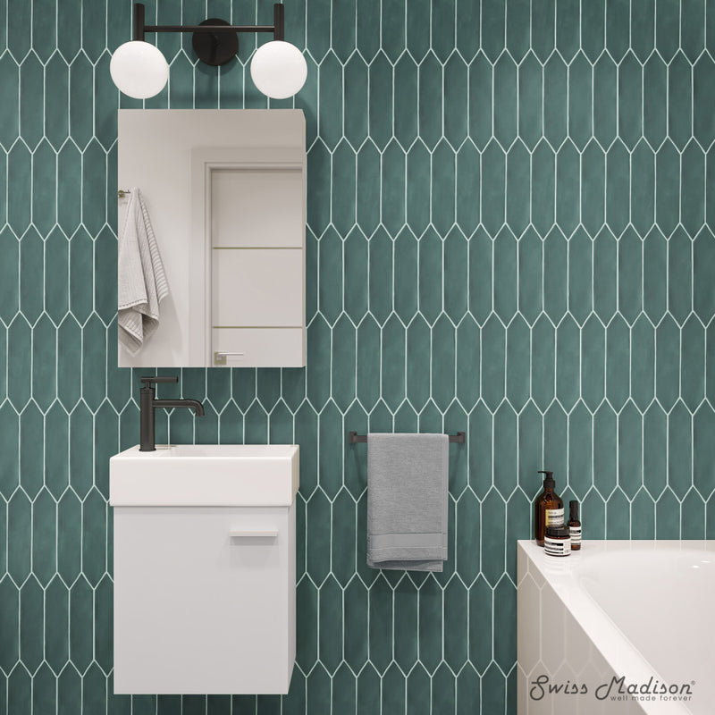 Colmer 18" Wall-Mounted Bathroom Vanity in White with Sink Top