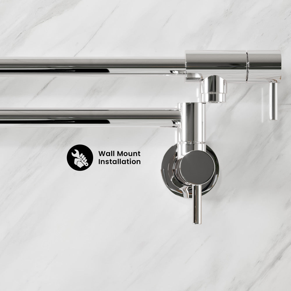 Ivy Retractable Wall-Mounted Pot Filler in Chrome