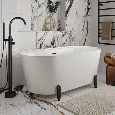 Monaco 59" Freestanding Bathtub with Matte Black Stand