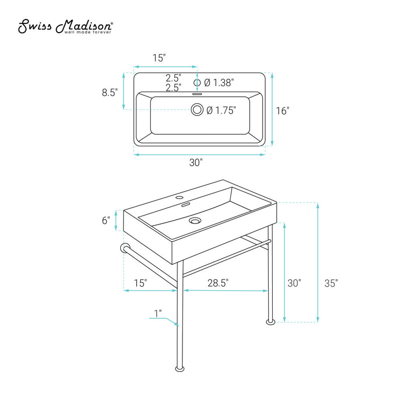 Claire 30 Console Sink