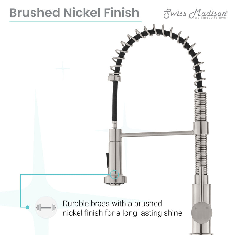 Nouvet Single Handle, Pull-Down Kitchen Faucet in Brushed Nickel