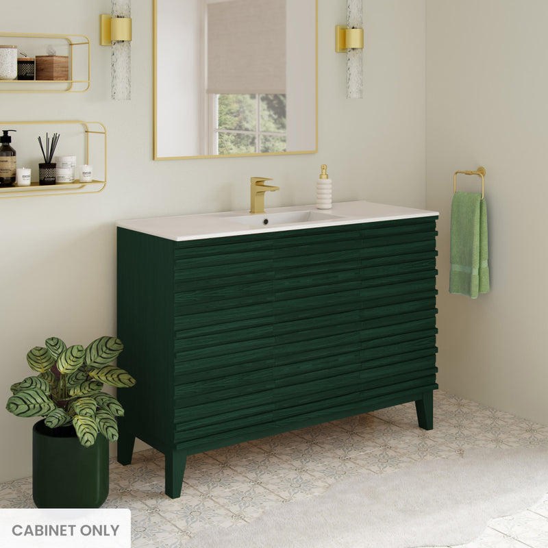 Cascade 48" Freestanding Bathroom Vanity Cabinet without Top in Green Oak