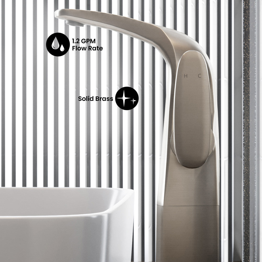 Chateau Single Hole, Single-Handle, High Arc Bathroom Faucet in Brushed Nickel
