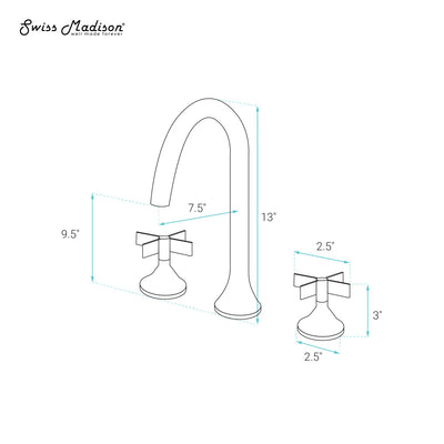 Daxton 8 in. Widespread, Cross Handle, Bathroom Faucet in Chrome