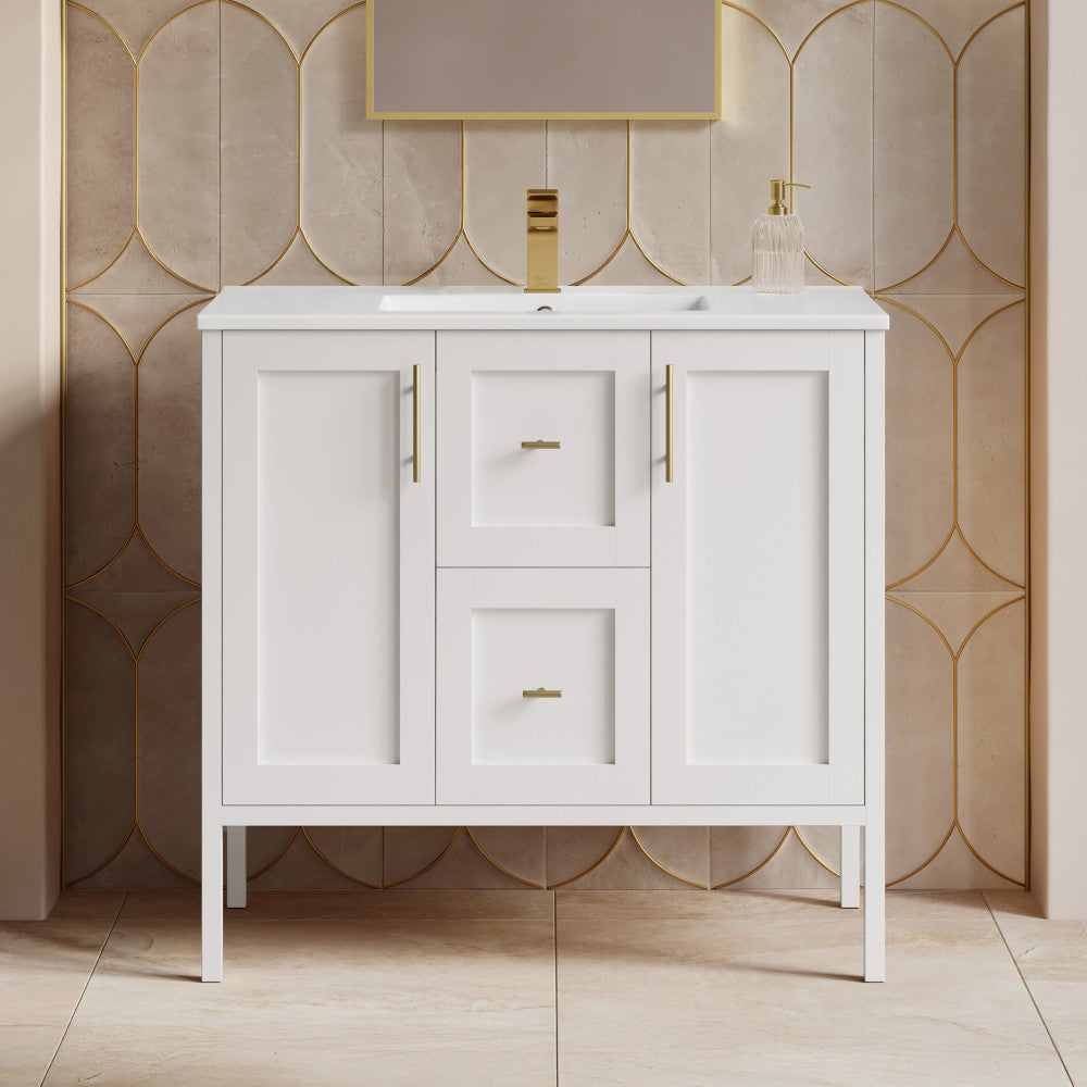 Forme 36" Modular Freestanding Bathroom Vanity with Sink Top in White