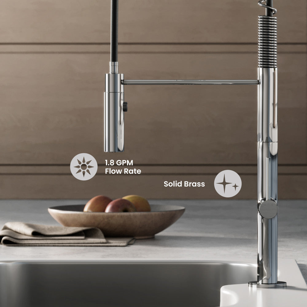 Chalet Single Handle, Pull-Down Kitchen Faucet in Chrome