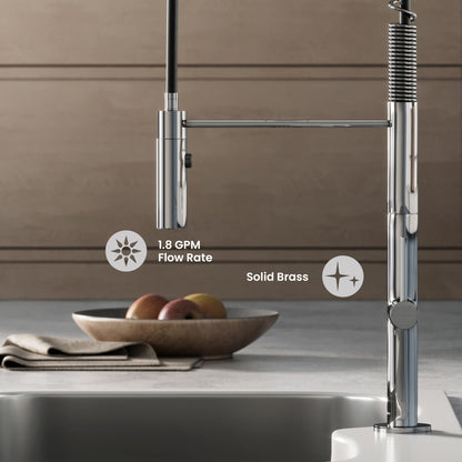 Chalet Single Handle, Pull-Down Kitchen Faucet in Chrome