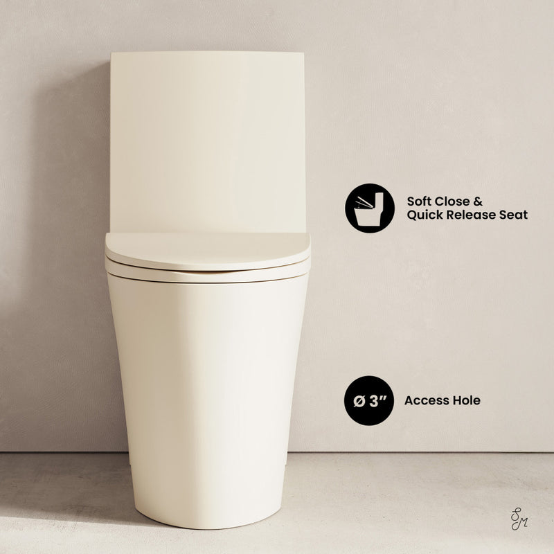 St. Tropez One-Piece 12" Rough-in 1.1/1.6 GPF Dual Flush Elongated ADA Toilet in Matte Bisque