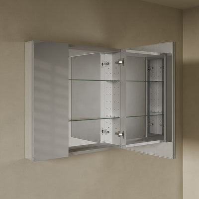 Cache 30 x 30 Rectangle Recessed/Wall Mount Medicine Cabinet with Mirrored Sides