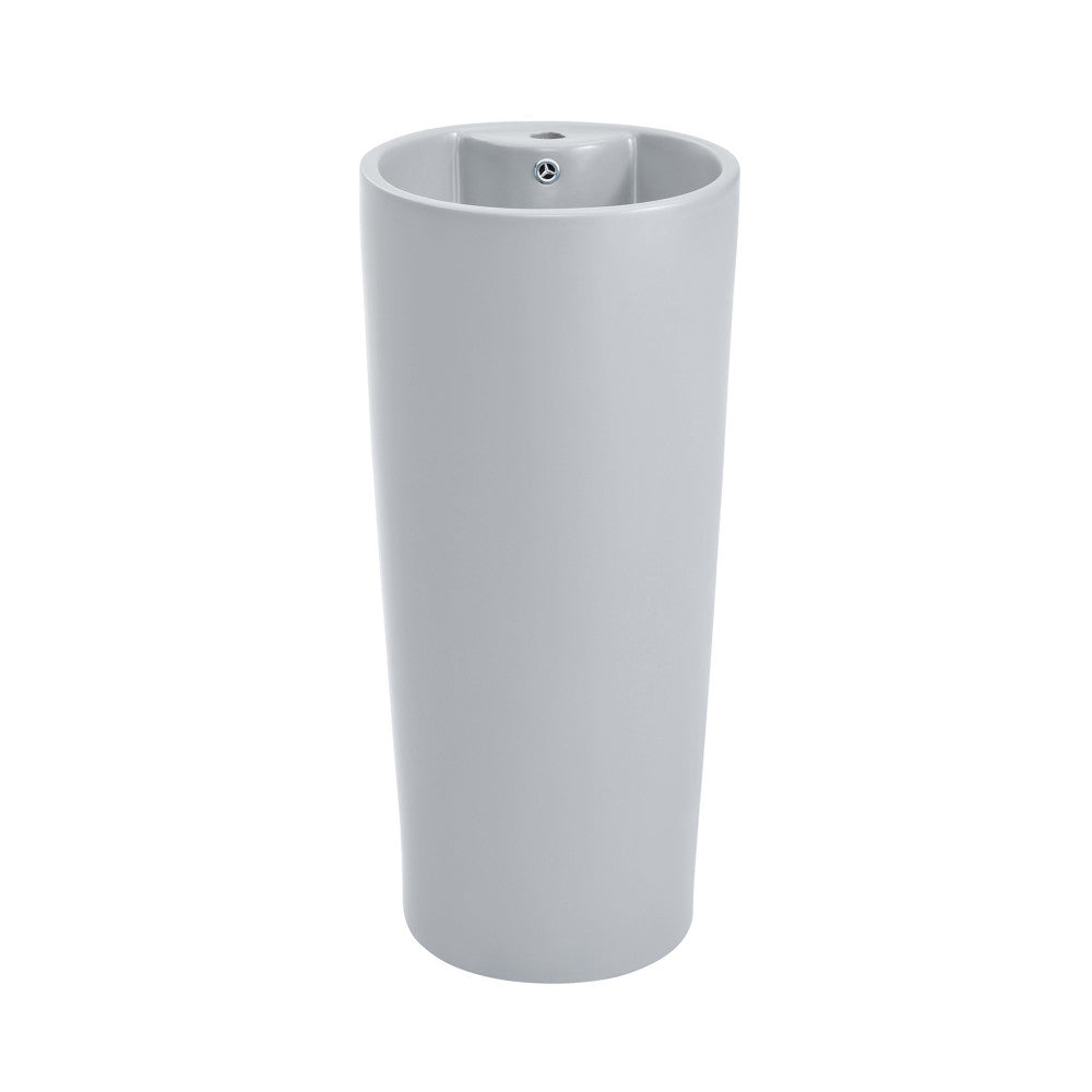 Monaco Circular Basin Pedestal Sink Matte Gray