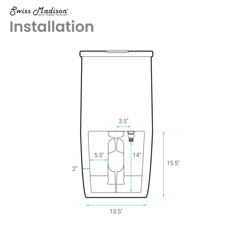 St. Tropez One-Piece 10" Rough-in 1.1/1.6 GPF Dual Top Vortex Flush Elongated Toilet in Matte White