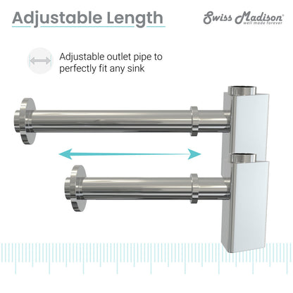 Triangle Bottle Trap Drain, Chrome