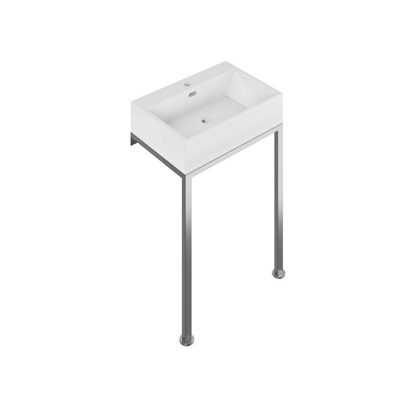 Concorde 24" Rectangle Console Sink with Matte Silver Legs