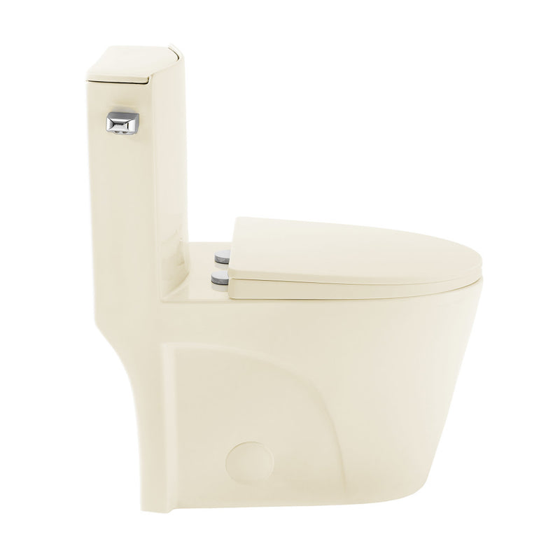 St. Tropez One-Piece 14" Rough-in 1.28 GPF Left-Hand Vortex Flush Elongated Toilet in Glossy Bisque