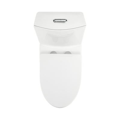 St. Tropez Two-Piece 12" Rough-in 1.1/1.6 GPF Dual Top Flush Elongated Toilet in Glossy White