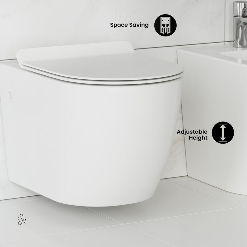 St. Tropez Wall Hung Toilet Bundle (SM-WT449, SM-WC424, SM-WC001C)