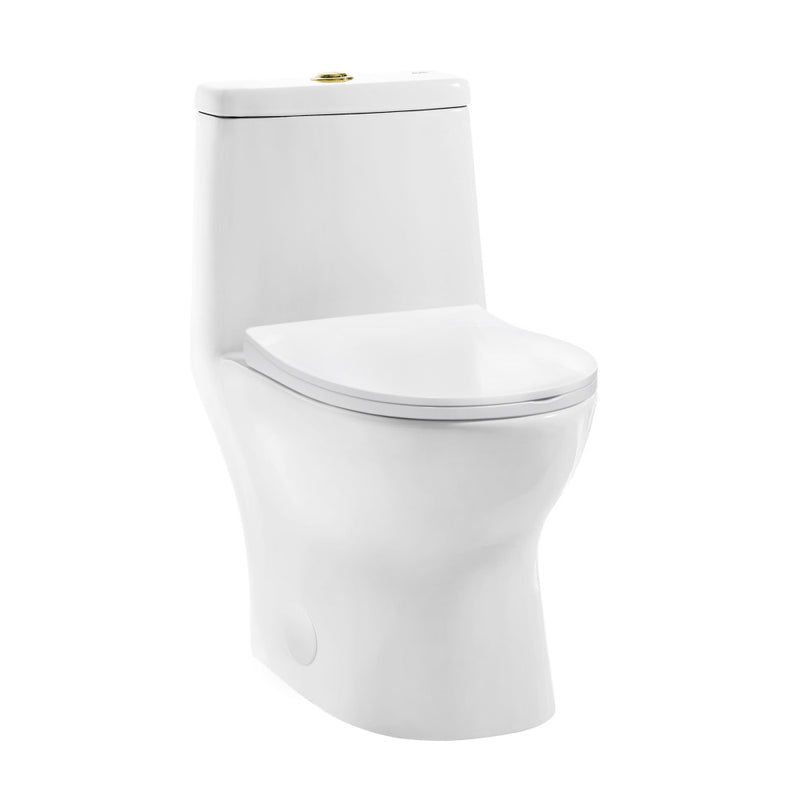 Ivy One Piece Toilet Dual Vortex™ Flush, Brushed Gold Hardware 1.1/1.6 gpf