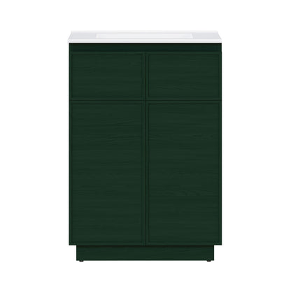 St. Tropez 24" Freestanding Bathroom Vanity in Green Oak with Sink Top