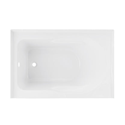 Ivy 54 x 30 Skirted Left Drain Soaking Alcove Bathtub in Glossy White with Integrated Armrest