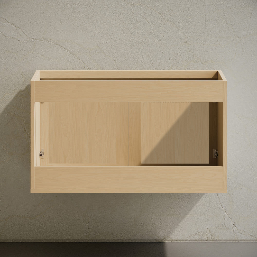 Classe 36" Wall-Mounted Bathroom Vanity in Natural Oak without Sink Top