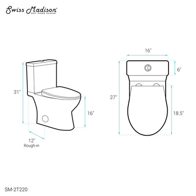 Cache Two-Piece Elongated Toilet Dual-Flush 1.1/1.6 gpf