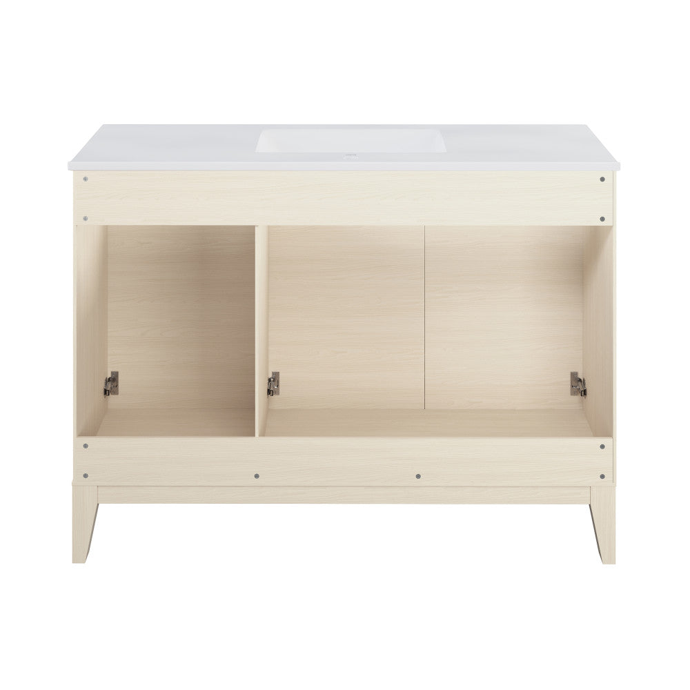 Cascade 48" Freestanding Bathroom Vanity in White Oak with Sink Top