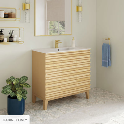 Cascade 36" Bathroom Vanity in Natural Oak - Cabinet