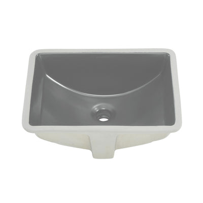 Plaisir 18.5" Rectangular Ceramic Undermount Bathroom Sink in Matte Gray