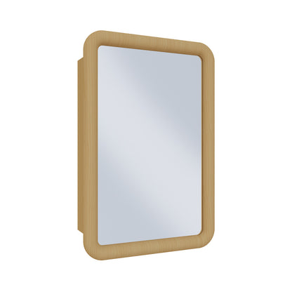 Plaisir 18 x 27 Recessed/Wall Mount Medicine Cabinet with Mirror in Natural Oak