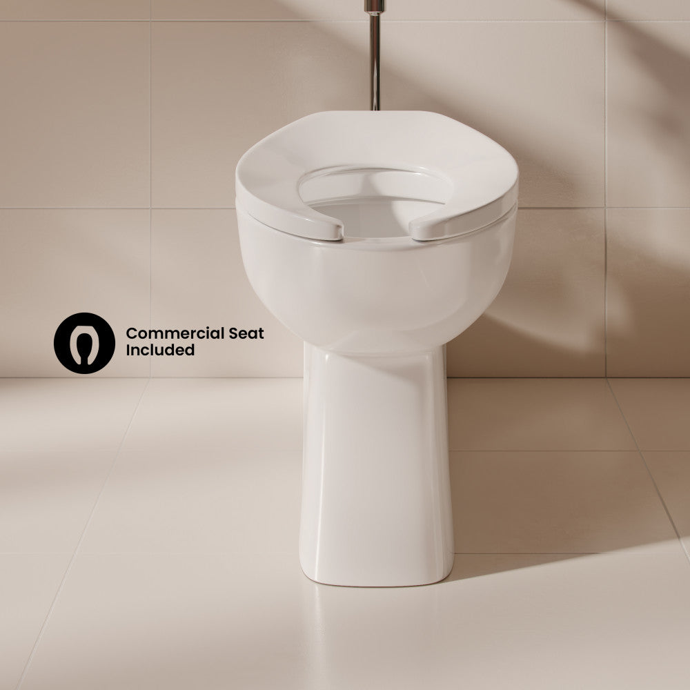 Marquette Rear Outlet Commercial Elongated Top Spud Flushometer Toilet Bowl