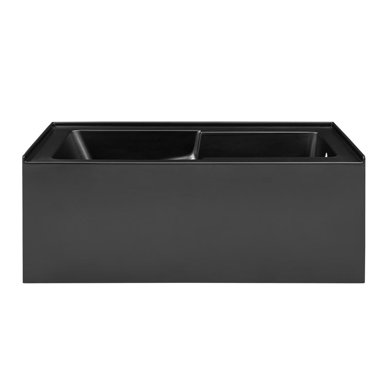 Voltaire 60" x 32" Right-Hand Drain Alcove Bathtub with Apron in Matte Black