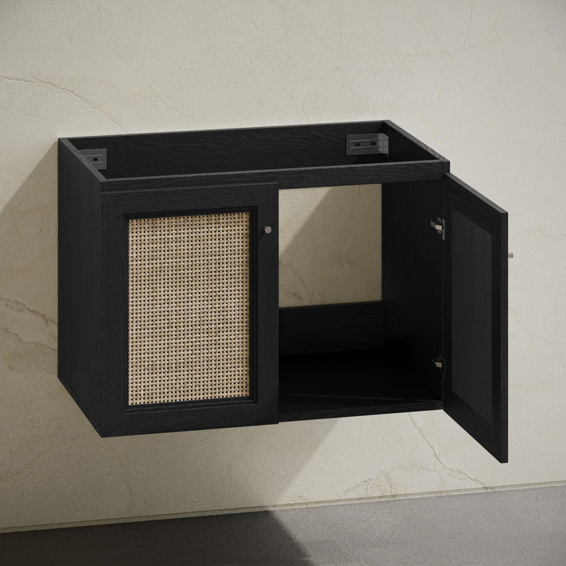 Classe 30" Wall-Mounted Bathroom Vanity in Black Oak without Sink Top