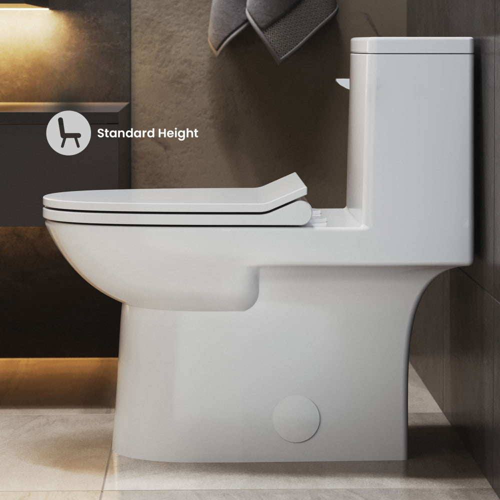 Daxton One-Piece Elongated Left Side Flush Toilet 1.28 gpf