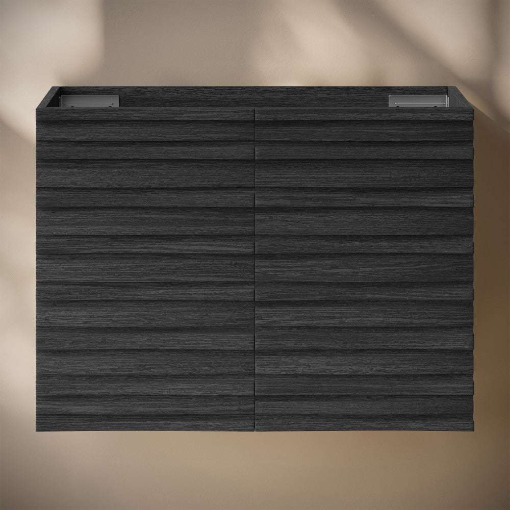 Cascade 30" Wall-Mounted Bathroom Vanity Cabinet without Top in Black Oak