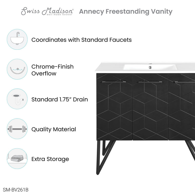 Annecy 36" Bathroom Vanity in Phantom Black