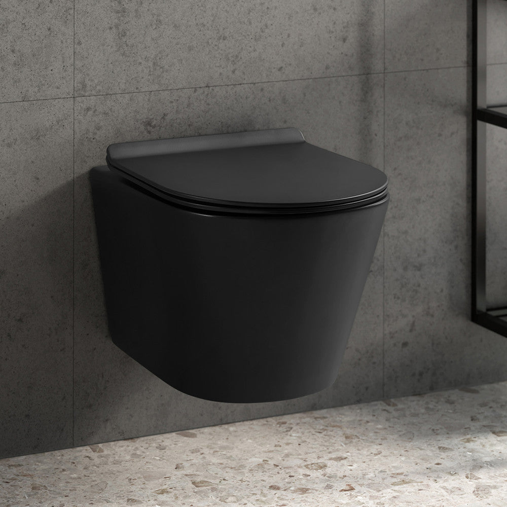 Calice Wall-Hung Round Toilet Bowl in Matte Black