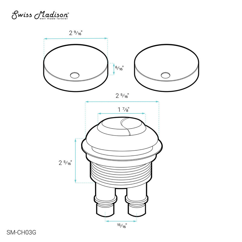 Toilet Hardware Brushed Gold (SM-1T256, SM-1T205)