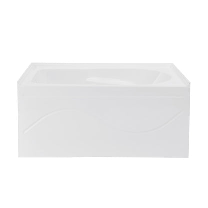 Ivy 54 x 30 Skirted Left Drain Soaking Alcove Bathtub in Glossy White with Integrated Armrest