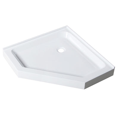 Voltaire 42" x 42" Acrylic White, Single-Threshold, Center Drain, Neo-angle Shower Base