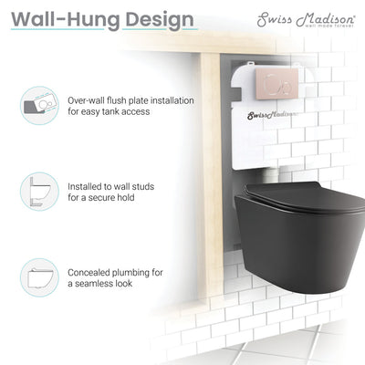 Calice Wall-Hung Round Toilet Bowl in Matte Black