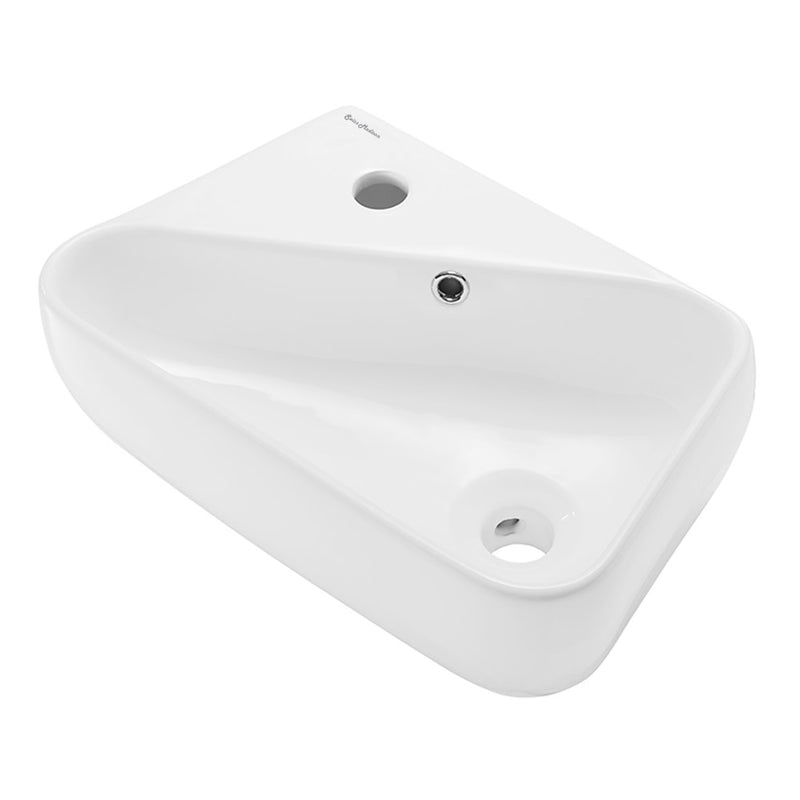 Plaisir 18 x 11 Ceramic Wall Hung Sink with Left Side Faucet Mount