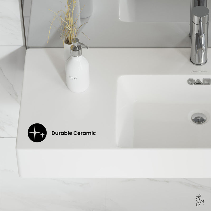 St. Tropez 30" Rectangle Wall-Mounted Sink with Right Side Faucet Mount