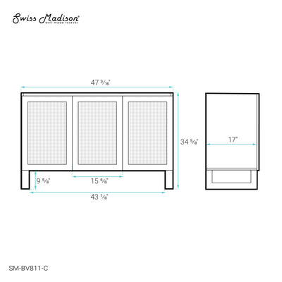 Arles 48 Single, Bathroom Vanity in Honey Cabniet- Cabinet