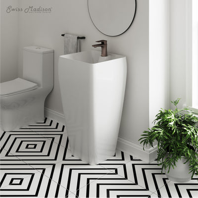 Carre One Piece Pedestal Sink