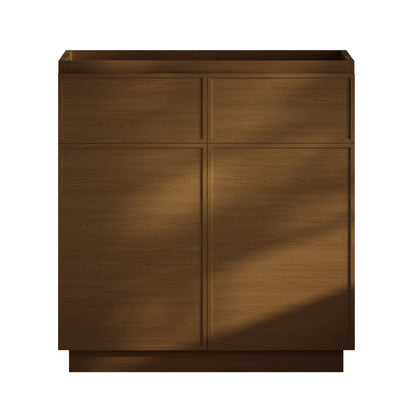 St. Tropez 36" Freestanding Bathroom Vanity Cabinet without Top in Brown Oak