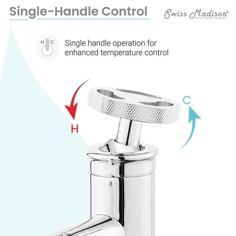 Avallon Single Hole, Single-Handle Wheel, High Arc Bathroom Faucet in Chrome