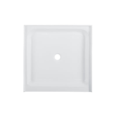 Voltaire 42" x 42" Acrylic White, Single-Threshold, Center Drain, Shower Base