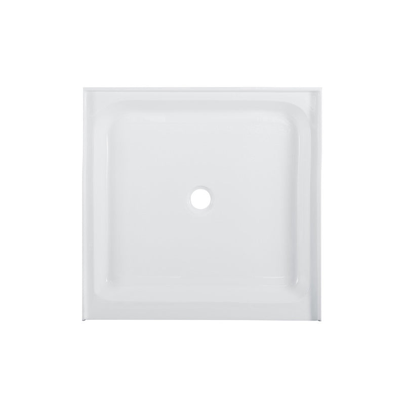 Voltaire 42 x 42 Acrylic White, Single-Threshold, Center Drain, Shower Base