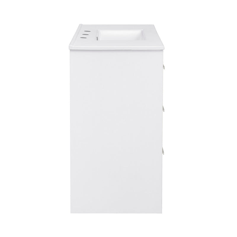 Virage 36 in. White Bathroom Vanity With White, 3-Hole Ceramic Sink Top